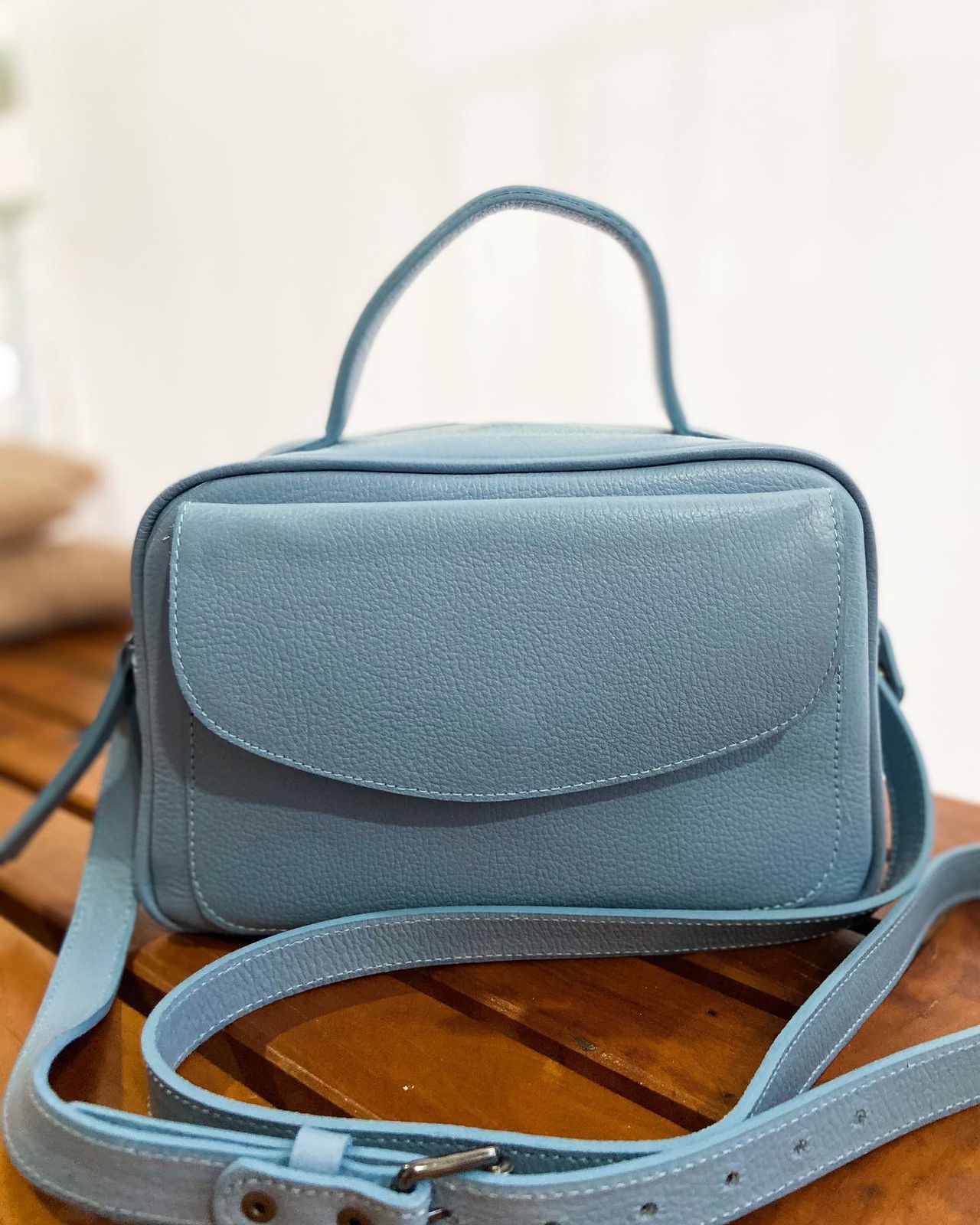 navy leather bolsa strap