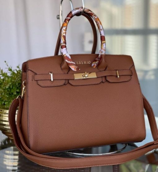 Bolsa feminina grande very rio lenço marrom - Imagem 4