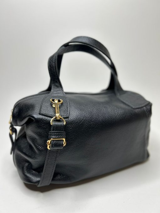 Bolsa Isadora de Couro Legítimo Preto - Imagem 4