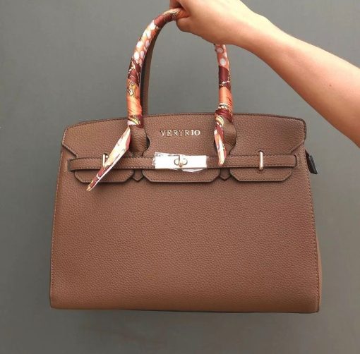 Bolsa feminina grande very rio lenço marrom - Imagem 3