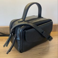 Bolsa Manuela Baú Média Couro Preto