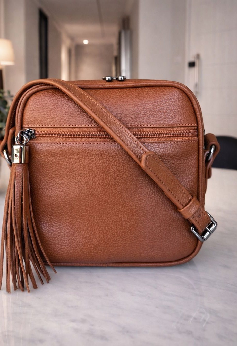 Bolsa Duda Couro legítimo Caramelo