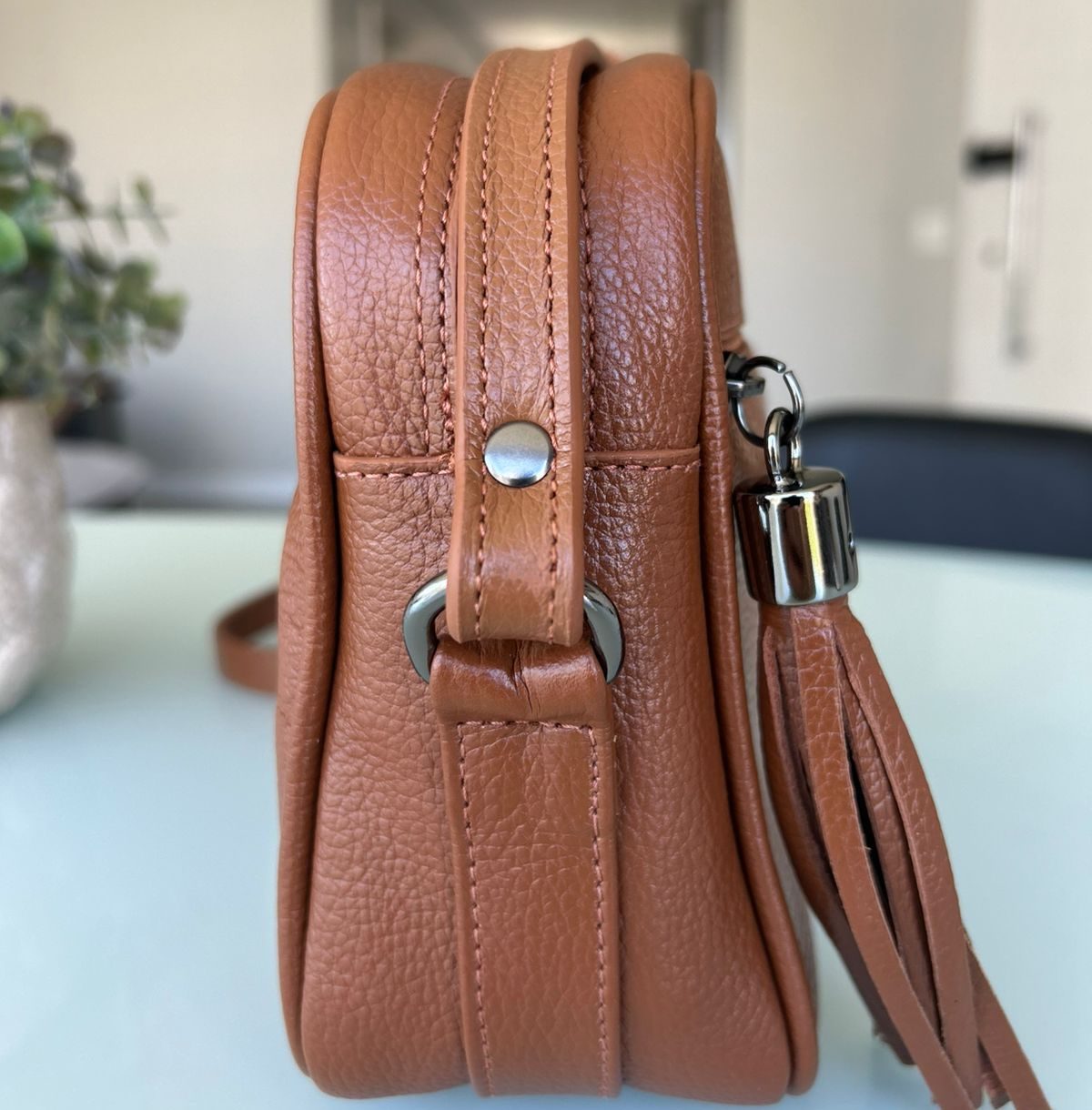 Bolsa Duda Couro legítimo Caramelo - Imagem 3