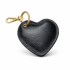 Chaveiro em couro coração – couro legítimo preto
