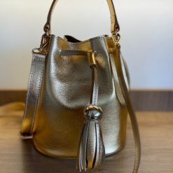 Bolsa  Amanda Bucket Bag Saco Ouro