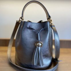 Bolsa  Amanda Bucket Bag Saco Prata Velho