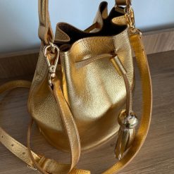 Bolsa  Amanda Bucket Bag Saco Ouro