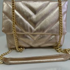 Bolsa Sara Ouro Light em Couro