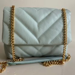 Bolsa Sara Azul em Couro