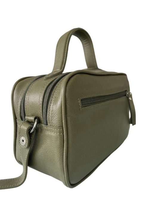 Bolsa Manuela Baú Média Couro Verde Militar - Image 2