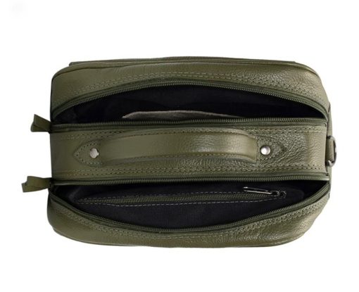 Bolsa Manuela Baú Média Couro Verde Militar - Image 4