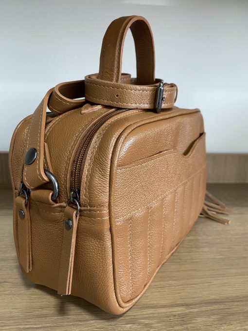 Bolsa Gabriela baú couro caramelo - Image 3