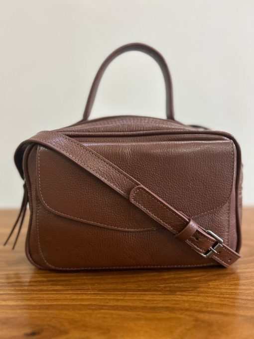 Bolsa Manuela Baú Média couro Moka