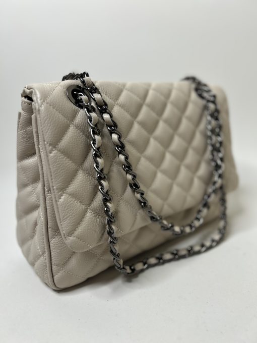 Bolsa Bia G - Couro legítimo Matelassê Off White