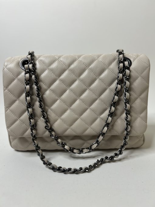 Bolsa Bia G - Couro legítimo Matelassê Off White - Imagem 3
