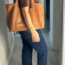 Bolsa grande de couro shopping Bag  Preta – Ana