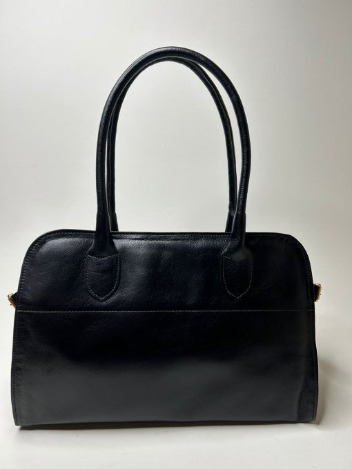 Bolsa Couro Raquel G Caramelo Preta - Imagem 2