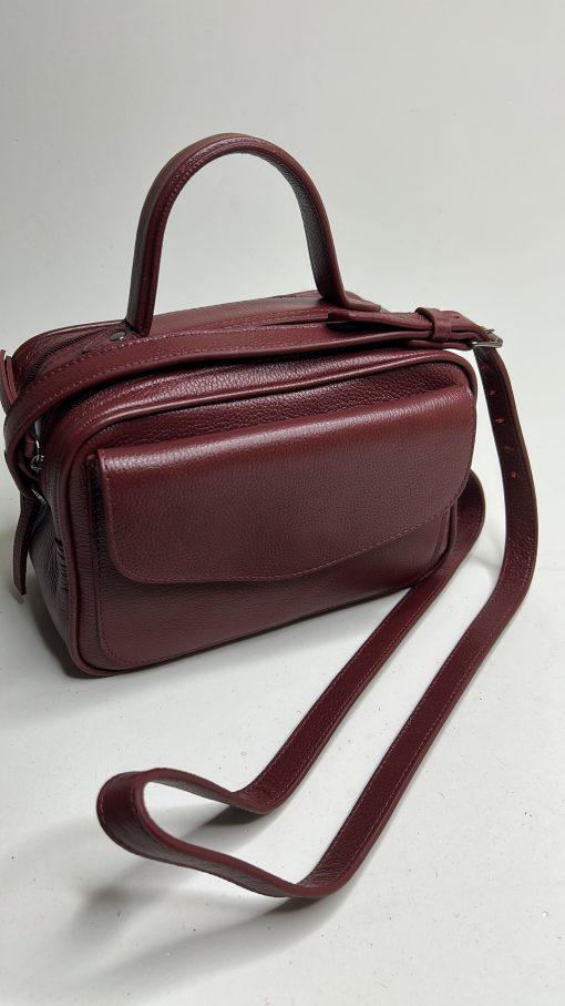 Bolsa Manuela Baú Média couro Marsala - Imagem 4
