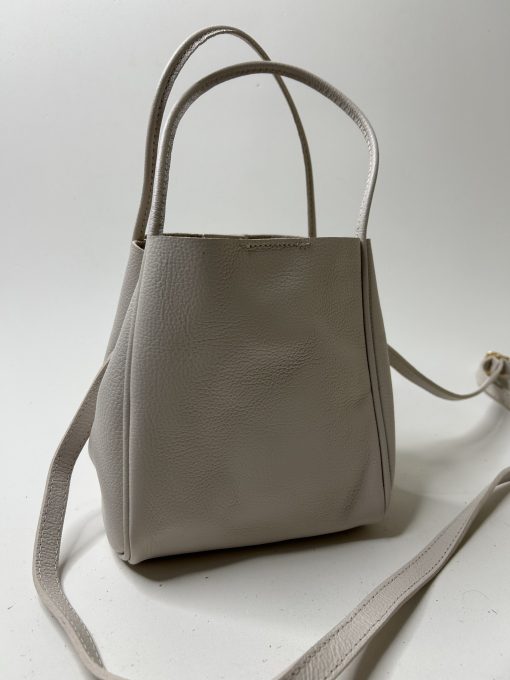 Bolsa Mia P em couro Off White - Imagem 3