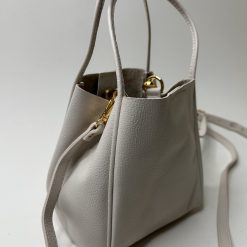 Bolsa Mia P em couro Off White