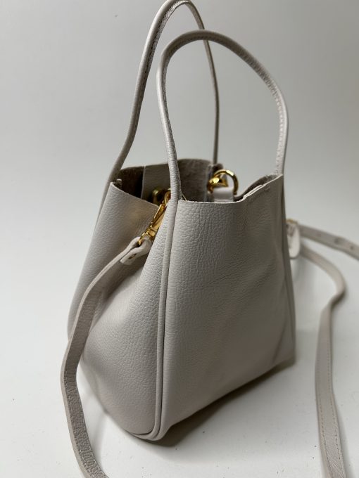 Bolsa Mia P em couro Off White