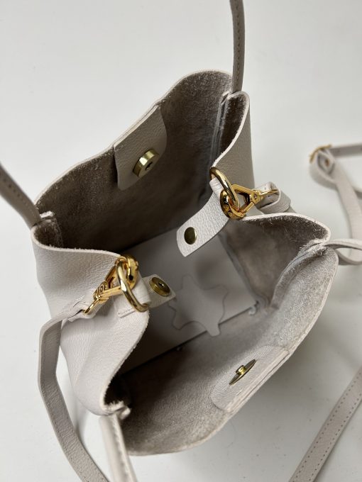 Bolsa Mia P em couro Off White - Imagem 2