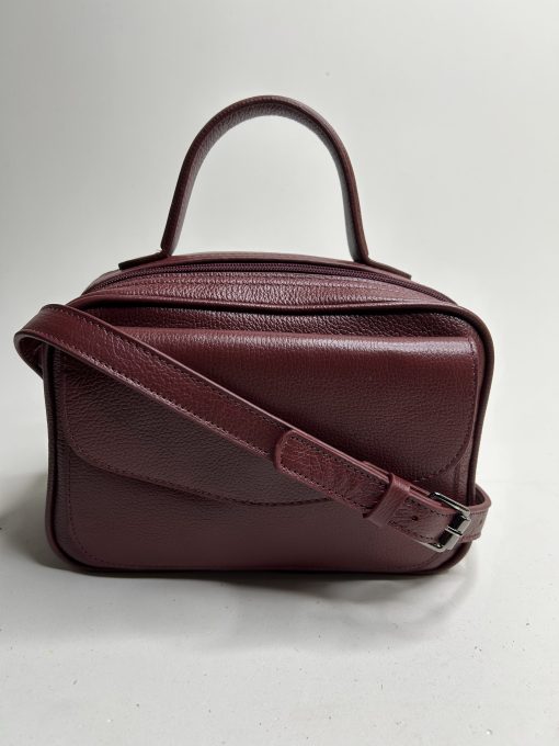 Bolsa Manuela Baú Média couro Marsala - Imagem 5
