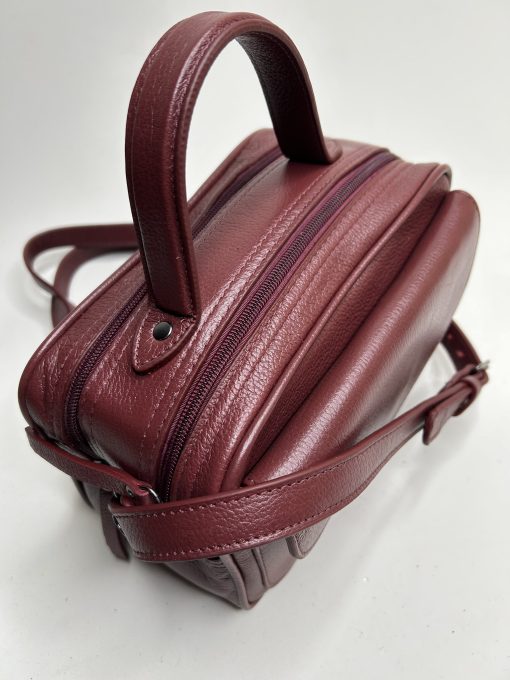 Bolsa Manuela Baú Média couro Marsala - Imagem 3