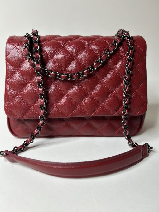 Bolsa Celina M - Couro legítimo vermelho cereja - Imagem 5