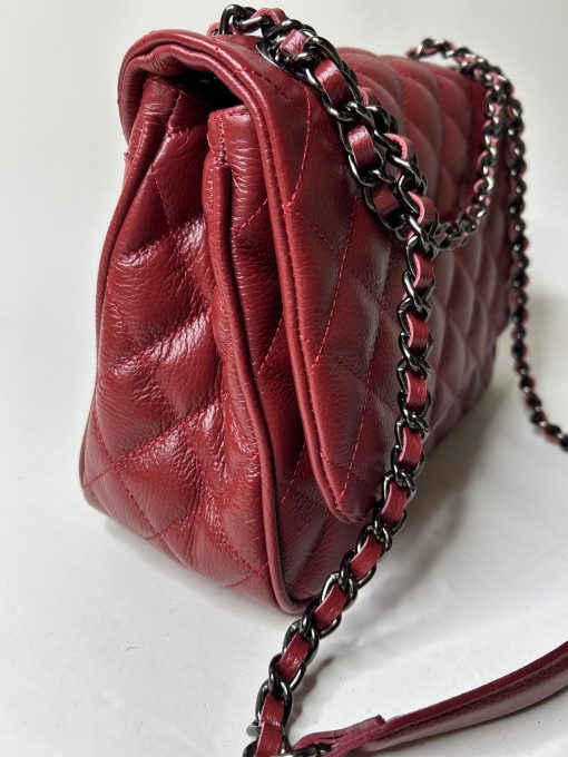 Bolsa Celina M - Couro legítimo vermelho cereja - Imagem 2