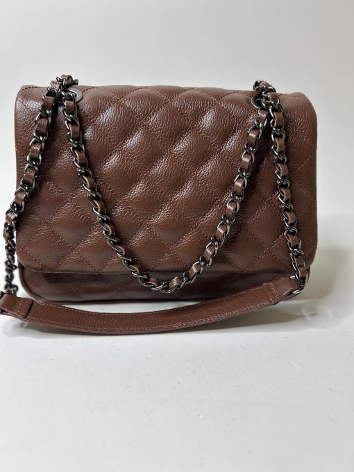 Bolsa Celina M - Couro legítimo Moka