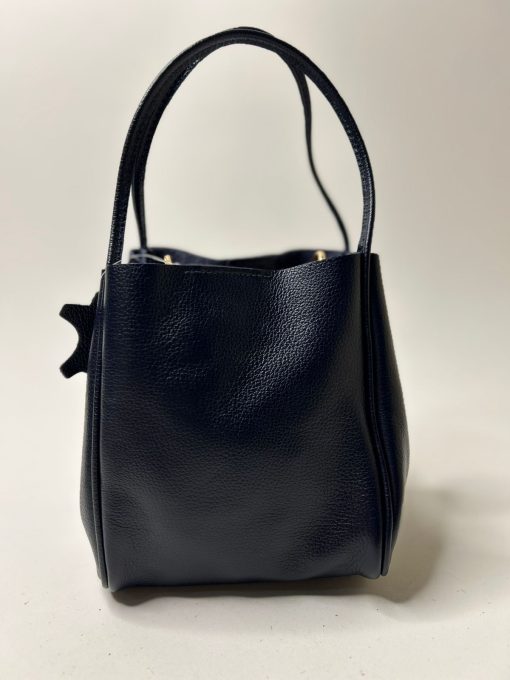 Bolsa Mia P em couro preta