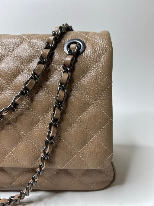 Bolsa Bia G -  Couro legítimo Matelassê Avelã - Imagem 4