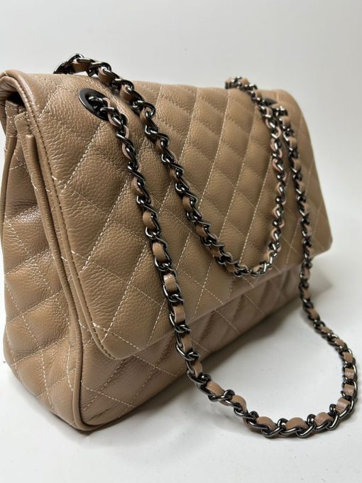 Bolsa Bia G -  Couro legítimo Matelassê Avelã - Imagem 2