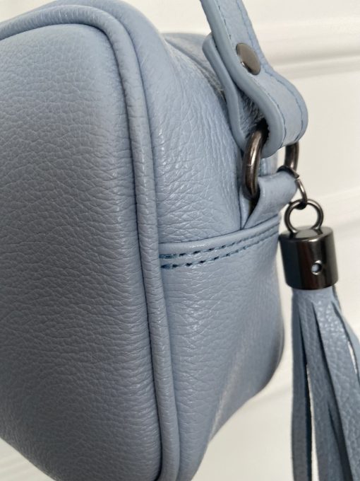 Bolsa transversal em couro azul clara Luma - Imagem 2