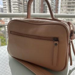 bolsa de couro baú feminina Manuela Nude