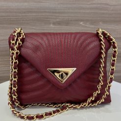 Bolsa Couro legítimo Ester vermelha alça corrente