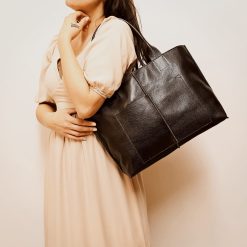 Bolsa grande de couro shopping Bag  Preta – Ana