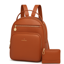 Mochila feminina elegante caramelo