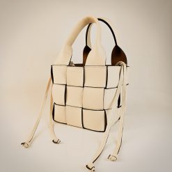 Bolsa Antônia tressê Couro Off White